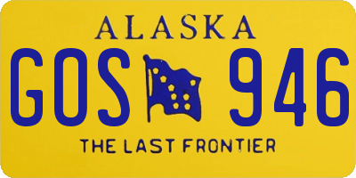 AK license plate GOS946