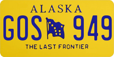 AK license plate GOS949