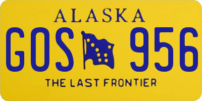 AK license plate GOS956