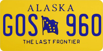 AK license plate GOS960