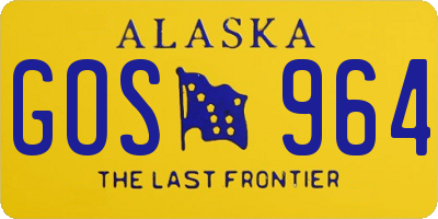 AK license plate GOS964