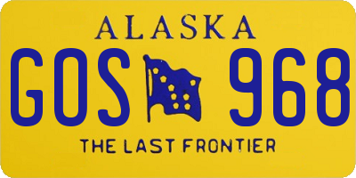 AK license plate GOS968