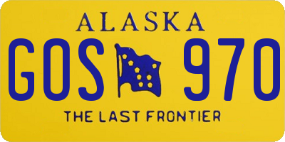 AK license plate GOS970