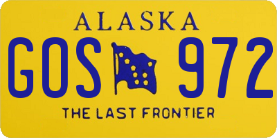 AK license plate GOS972