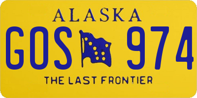 AK license plate GOS974