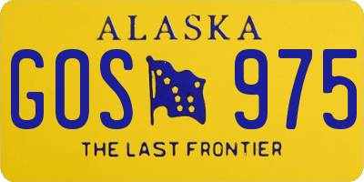 AK license plate GOS975