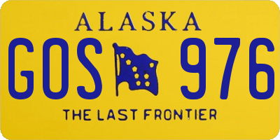 AK license plate GOS976