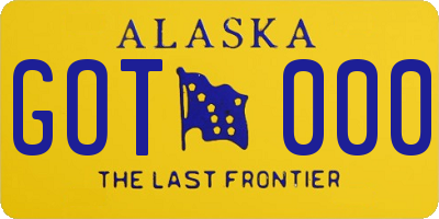 AK license plate GOT000