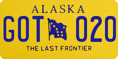 AK license plate GOT020