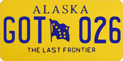 AK license plate GOT026