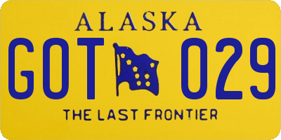 AK license plate GOT029