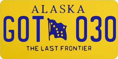 AK license plate GOT030