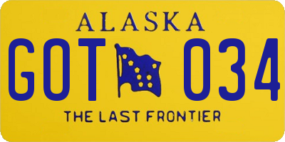 AK license plate GOT034