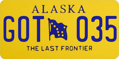 AK license plate GOT035