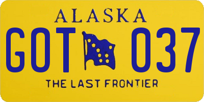 AK license plate GOT037