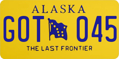 AK license plate GOT045