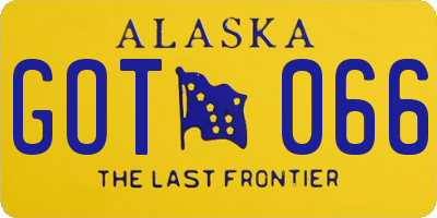 AK license plate GOT066