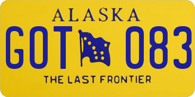 AK license plate GOT083