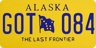 AK license plate GOT084