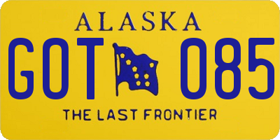 AK license plate GOT085
