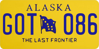 AK license plate GOT086