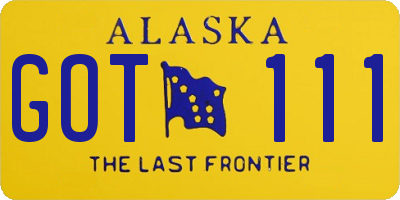 AK license plate GOT111