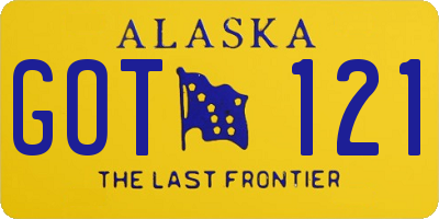 AK license plate GOT121