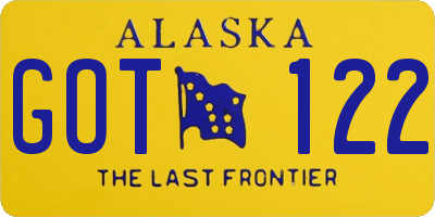 AK license plate GOT122