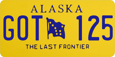 AK license plate GOT125