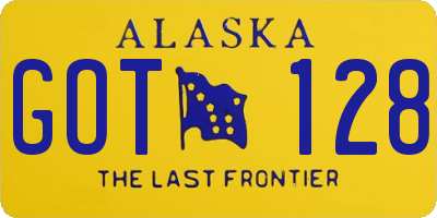 AK license plate GOT128