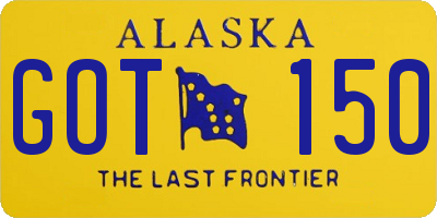 AK license plate GOT150