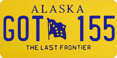 AK license plate GOT155