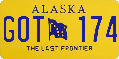 AK license plate GOT174