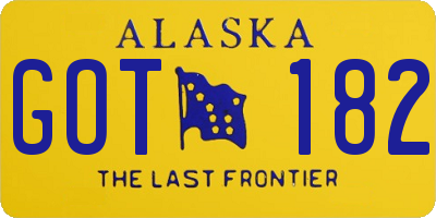 AK license plate GOT182