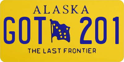 AK license plate GOT201
