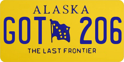 AK license plate GOT206