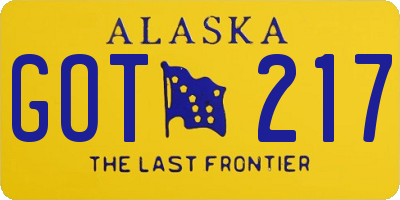 AK license plate GOT217