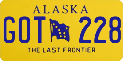 AK license plate GOT228