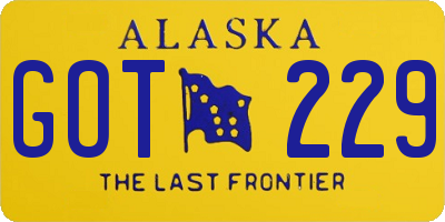 AK license plate GOT229