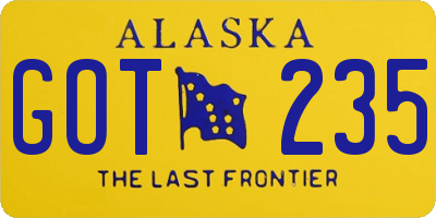 AK license plate GOT235