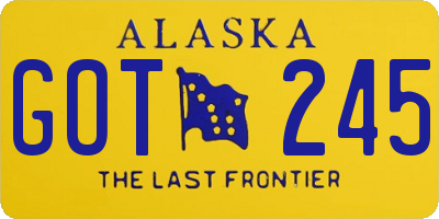 AK license plate GOT245