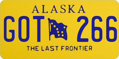 AK license plate GOT266