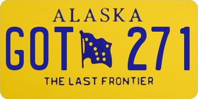 AK license plate GOT271