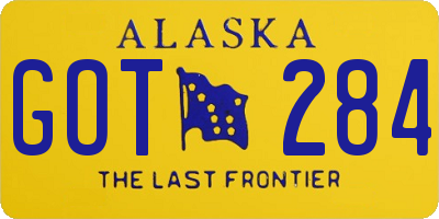 AK license plate GOT284