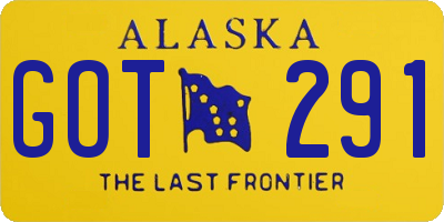 AK license plate GOT291