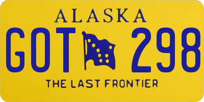 AK license plate GOT298