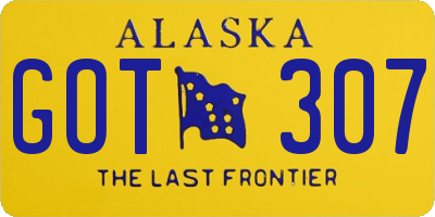AK license plate GOT307