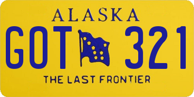 AK license plate GOT321