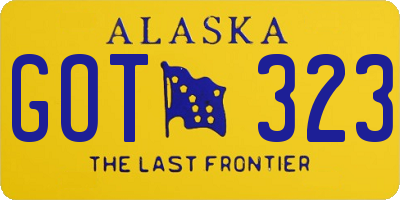 AK license plate GOT323