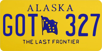AK license plate GOT327